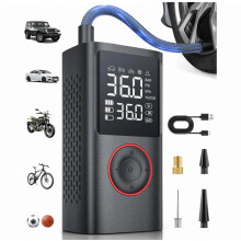 Compressore d’aria portatile elettrico per bici, scooter, moto e auto, batteria da 4000 mAh, ricaricabile USB, fino a 10,3 bar, compatto e pratico