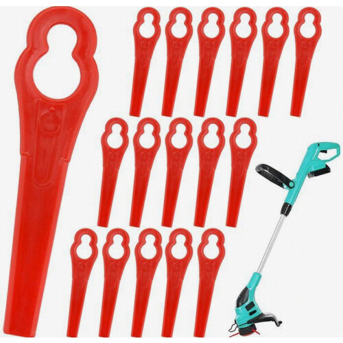 Lame di ricambio per decespugliatore, set da 100 pezzi, materiale ABS resistente, lunghezza 83 mm, larghezza 20 mm
