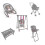 (swing) Baby Doll Playset Foldable Stroller Crib High Chair Swing Accessories 4