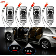 4 kpl auton LED-ovilogovalot, oven tunnusprojektorit, yhteensopiva A1, A3, A4, A4L, A5, A6, A6L, A7, A8, Q3, Q5, Q7, TT ja R8 kanssa, lätäkkövalo