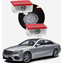 2 kpl auton oven logoprojektorivaloja, häivymättömät, Mercedes Benz A B C E M GL GLA GLC GLE -luokkaan, lisävarusteet