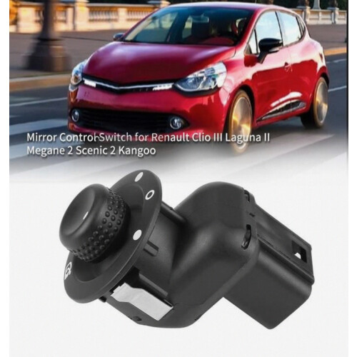 Commutatore per specchietti retrovisori, comando specchietto retrovisore, interruttore retrovisione, nero per Clio e Renault 2