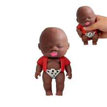 (red, 1PCS) Cute Black Baby Doll Slow Rebound Squeeze Toy Stress Relief Sensory Palm Size Kids Adults