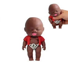 (red, 1PCS) Cute Black Baby Doll Slow Rebound Squeeze Toy Stress Relief Sensory Palm Size Kids Adults