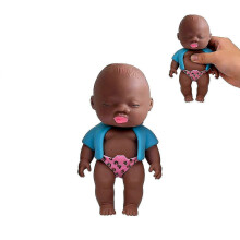 (blue, 1PCS) Cute Black Baby Doll Slow Rebound Squeeze Toy Stress Relief Sensory Palm Size Kids Adults