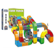 (81pcs Cubes) Electric Anti-Gravity Train Set with DIY Race Car Track & STEM Kit Kids Gift