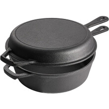 2-in-1 Pre-Seasoned Cast Iron Dutch Oven