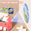 (Red) Kids Domino Train Auto Thrower Sound Light Projection Blocks Educational Gift 4