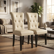 Alivio Set of 2 Faux Leather Dining Chairs, White
