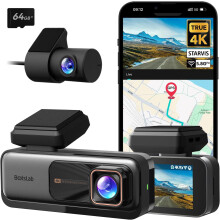 BOTSLAB 4K Dash Cam Front and Rear, 5.8Ghz Wifi Dashcam, Car Camera Dash Cam GPS