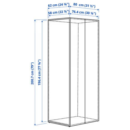 IKEA LASTARE Wardrobe Frame 80x62x200 cm 2