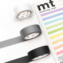 (Monotone) MT Washi Masking Tape - Kamoi Paper Adhesive Tape - 15mm * 7m - Pack of 3