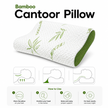 (Pack of 1) Cantoor Pillows Bamboo Memory Foam Anti Snore Orthopaedic Head Neck Back Support