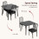 3 Pieces Rectangle Dining Table and Chairs Set Black Glass Tabletop Kitchen 3