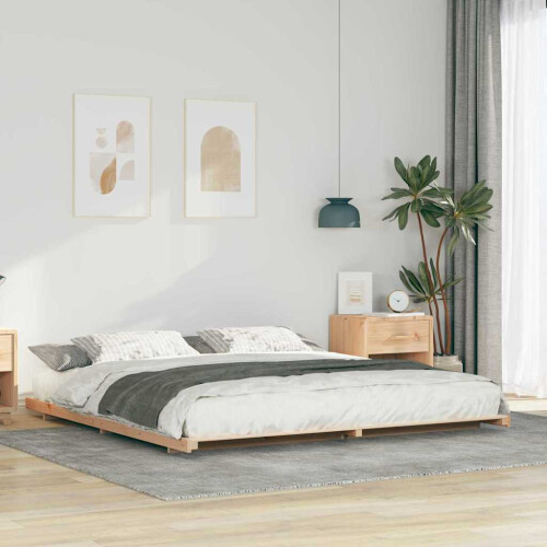 VidaXL vidaXL Bed Frame Brown 200 x 210 cm Solid Pine Wood