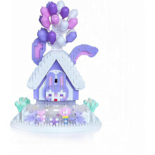 1280-Piece Mini Brick Rabbit House Kit Balloons Flowers Lollipops Birthday Christmas Model