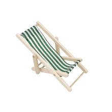 Mini chaise de plage pliante en bois pour maison de poupée, accessoires de mobilier pour intérieur et extérieur