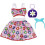 Completo alla moda Barbie con top a fiori e gonna. 1