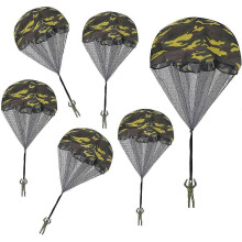 6pcs Camo Parachute Toy No Battery No Assembly Outdoor Hand Throw Flying with Paratroopers