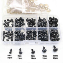 100 st 6-12 mm säkerhetsögon i plast för gör-det-själv-dockor och djurleksaker