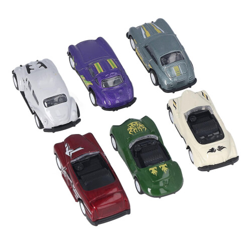 6Pcs Pull Back Car Set Drop Resistant Educational Alloy Toy for Ages 3+ 2