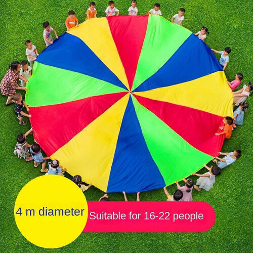 Tappetino da gioco per bambini 4M con paracadute, arcobaleno, con maniglie, coperta da esterno 1