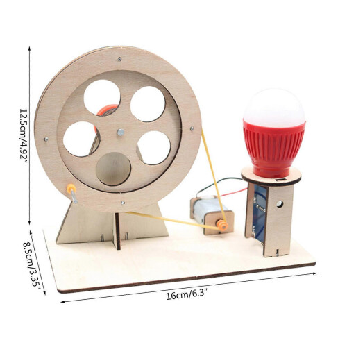 DIY Wooden Hand Crank Generator Science Kit for Kids Age 8+ 2