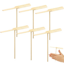 10 Pcs Wooden Hand Rub Flying Dragonfly Propeller Toy for Kids
