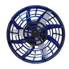 Lightweight Hand Operated Flying Spinner UFO Drone Toy Kids Indoor Outdoor Blue Gift