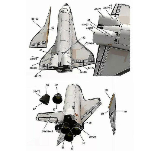 Space Shuttle Glossy Coated Paper Model for Kids and Adults 2