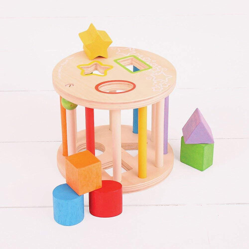 My First Wooden Rolling Shape Sorter Educational Toy 2