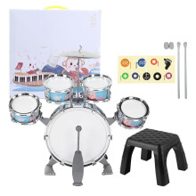 Kids Cartoon Drum Set Educational Musical Toy for Boys Blue