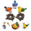 Realistic Mini Bird Nest Dollhouse Decor 3x3x1cm 4 Sets 5