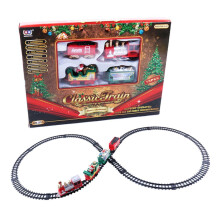 Musical Train Set with Tracks Battery-Powered Toy Train Holiday Gift for Kids Multicolor