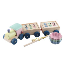 Set di giocattoli in legno magnetico per la pesca e il trenino, giochi educativi per bambini in età prescolare, multicolore