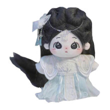 Bambola di peluche di ragazza con capelli lunghi 20 cm, corpo nudo e vestiti indossabili.
