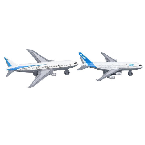 2 Pack Alloy Airplane Toy Set Pull Back Portable Aviation Models 1