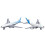 2 Pack Alloy Airplane Toy Set Pull Back Portable Aviation Models 3