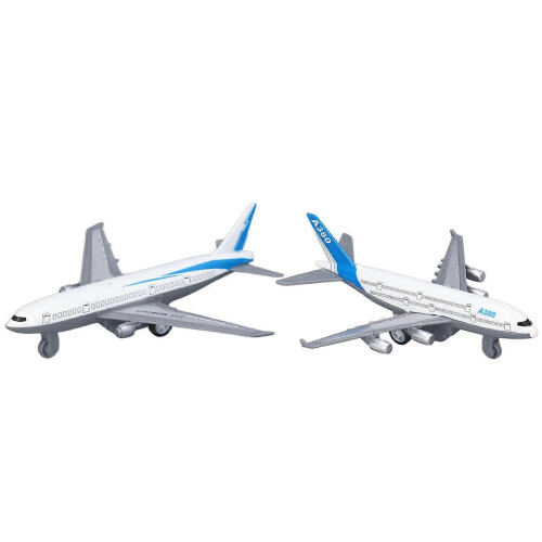 2 Pack Alloy Airplane Toy Set Pull Back Portable Aviation Models 2