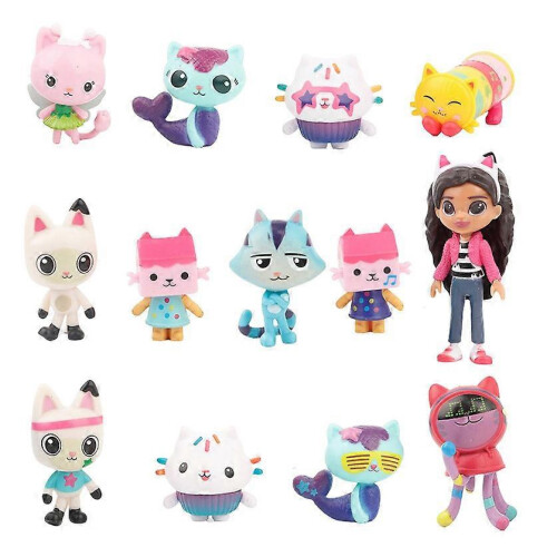 Ensemble de 13 adorables figurines de maison de poupée, mini-collection de jouets