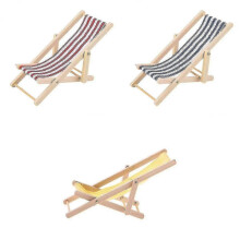Fauteuil de jardin pliable en teck rayé avec coussin, pour intérieur et extérieur (terrasse, jardin).