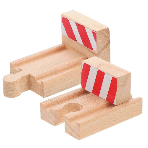 Lot de 2 éléments de décor de circuit de train miniature en bois 1
