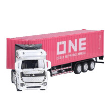 Pink Container Truck 1:48 Vivid Decorative Toy Ornament for Ages 3+