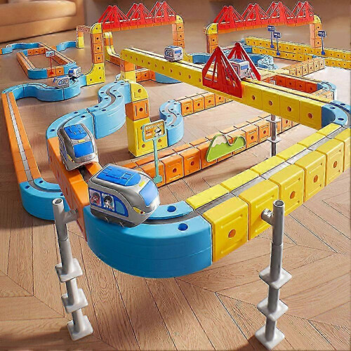 Magic Track Cube & Klick Rail Train Set 160PCS Track Gravity-Defying 3D STEM for Kids Gift 2