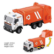 2 pezzi Camion della spazzatura in lega a retrocarica per bambini con spruzzatore per la pulizia e l'igiene, regalo per ragazzi, colore rosso