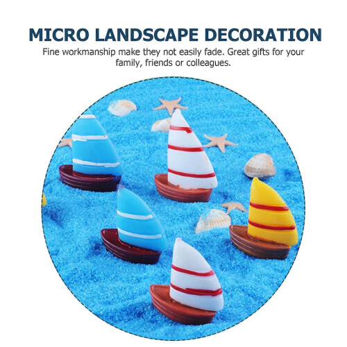 Miniature Resin Rowboat Model Decorative Ornament 1 Set 2