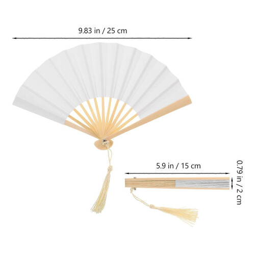 4Pcs Mini Doll Paper Folding Fans Handheld Decorative 1