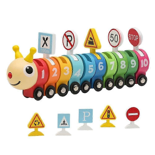 Wooden Train Set for Kids Cognitive Learning Toy 1 Set 2