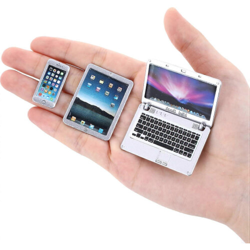 1:6 Scale Mini Laptop for Dollhouse - Simulation Accessories for Mini Decor