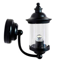 1/12 Miniatyr LED Vägglampa Svart Utomhuslykta Batteridriven